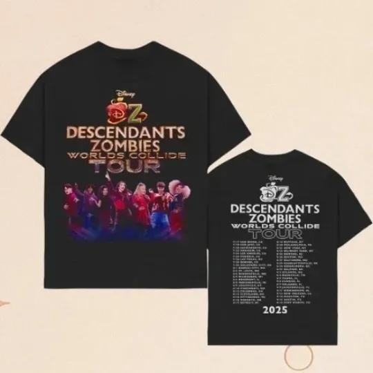 Descendants Zombies Worlds Collide Tour 2025 T-Shirt Gift Fans