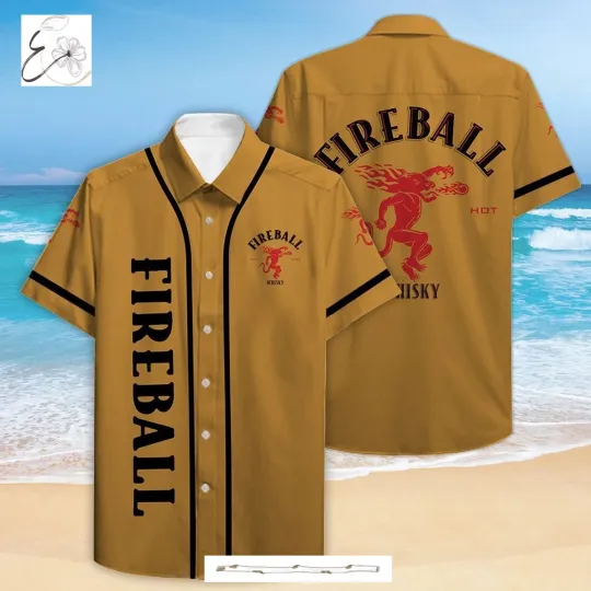 Fireball All Over Print 3D Hawaiian Shirt