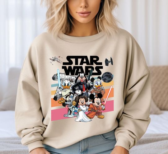 Star Wars Mickey And Friends Sweatshirt, Disney Mickey Han Solo Sweatshirt, Disney Star Wars Sweatshirt, Star Wars Gift, Disney World Sweatshirt