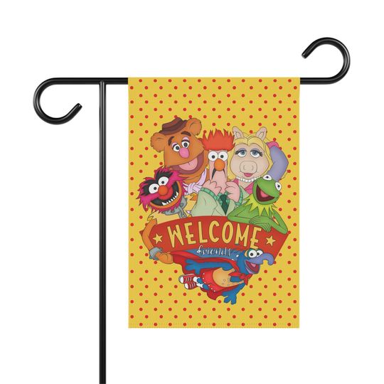 The Muppets Welcome Friends Flag, Unique Home and Garden Banner, Large Outdoor Flag