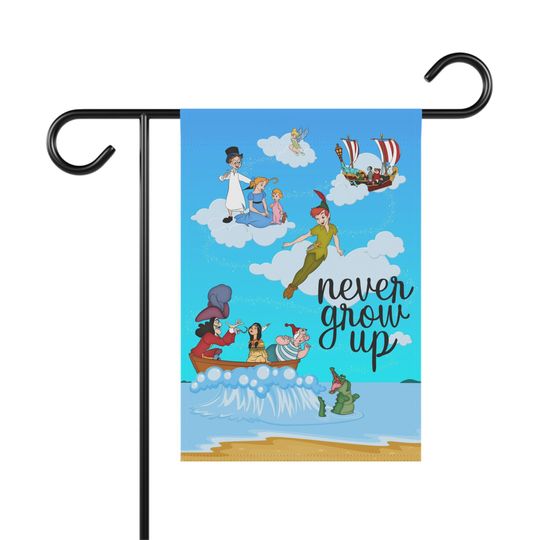 Disney Never Grow Up Peter Pan Flag, Unique Home and Garden Banner, Large Outdoor Flag