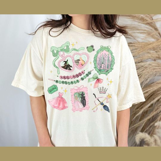 Personalized Coquette Wicked Movie-Inspired Birthday T-Shirt, Custom Name Wizard of Oz Shirt