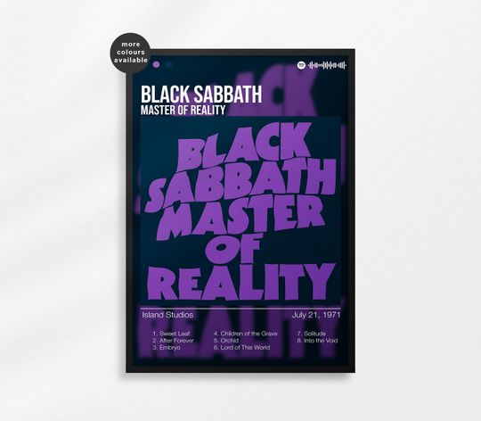 Black Sabbath Poster Print | Master of Reality Album Poster | Music Poster