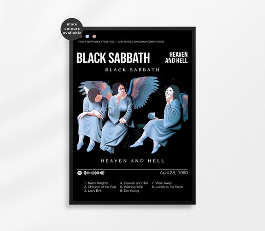 Black Sabbath Poster Print | Heaven & Hell Album Poster | Music Poster