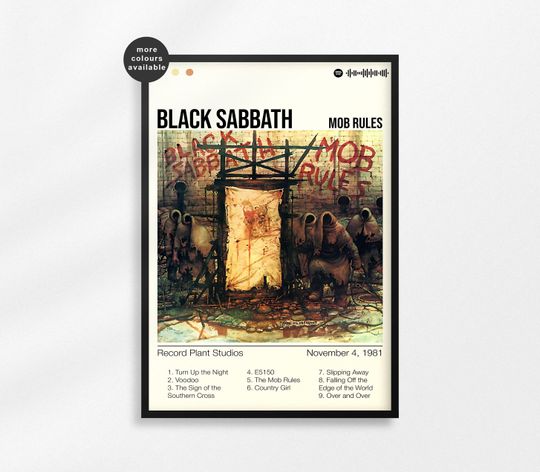 Black Sabbath Poster Print | Mob Rules Album Poster | Music Poster | Album Cover Poster