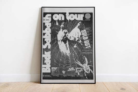 Black Sabbath Tour Concert Poster, Heavy Metal Rock Band Wall Art, Retro Band Print