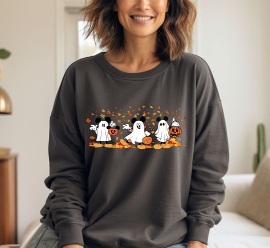 Mickey Ghost Sweatshirt, Mickey Halloween Sweatshirt, Fall Sweatshirt, Mickey Autumn Sweater, Spooky Season, Halloween Sweater