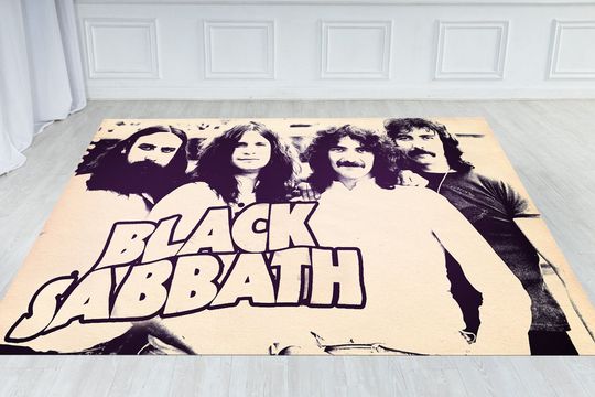 Black Sabbath Rug, Music Room Rug, Music Band Rug, Metal Rug, Heavy Metal Rug