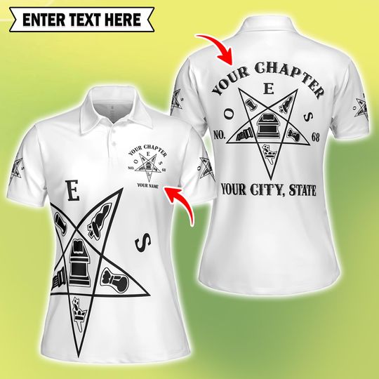 Custom Name OES Order of the Eastern Star Sistar Freemasonry Women Polo Shirt