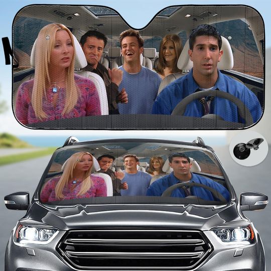 Friends TV Show Car Sunshade, Funny Windshield Shade, Central Perk Auto Sun Shade, 90s Sitcom Car Accessory, TV Series Fan Car Decor