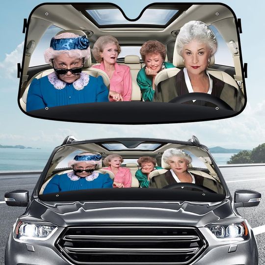 The Stay Golden Car Sunshade, Funny Retro Windshield Cover, 80s TV Show Auto Visor, Blanche Rose Dorothy Sophia Gift, Car Accessory