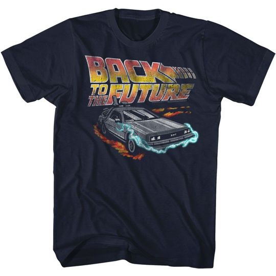 Back to the Future Future Navy Adult T-Shirt
