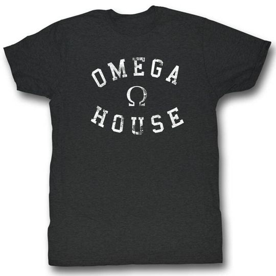 Animal House Omega House Black Heather Adult T-Shirt