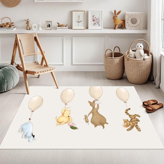 Winnie The Pooh Rug, Rectangular Rug, Pooh Floor Carpet, Winnie the Pooh and friends Rugs