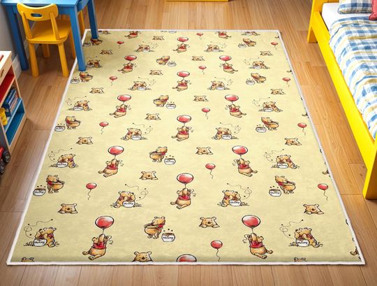 Winnie The Pooh Baby Rug, Woodland Round Rug, Pooh Floor Carpet