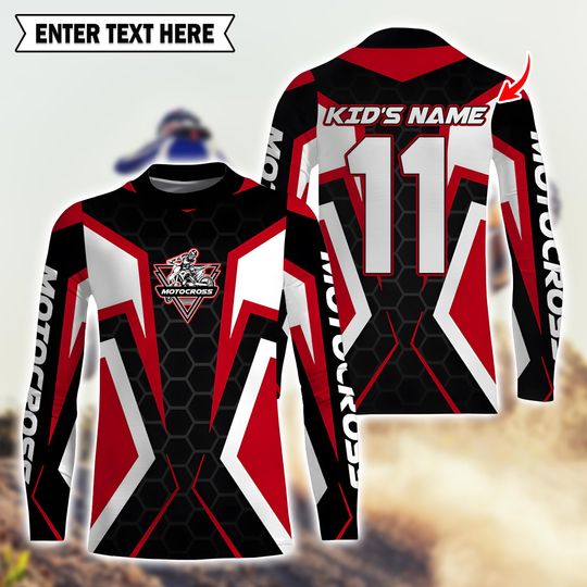 Custom Dirt Bike Long Sleeve Shirt for Men, Extreme Off-Road Motocross MX Jersey