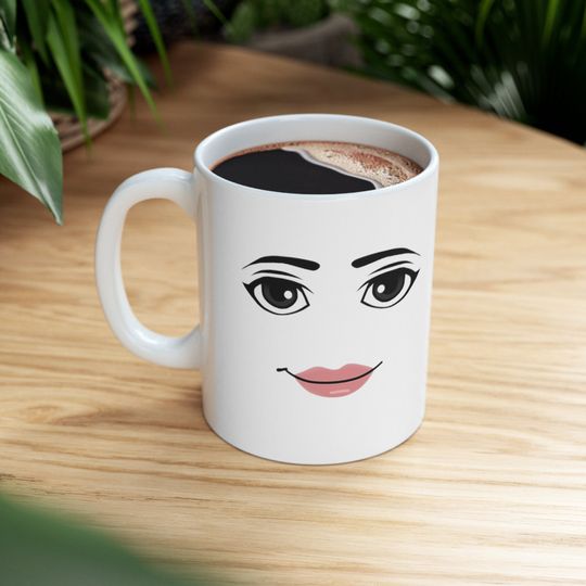 Roblox Woman Face Mug 11oz 15 oz Ceramic Mug Gamer Roblox Face Mug Gamer Mug