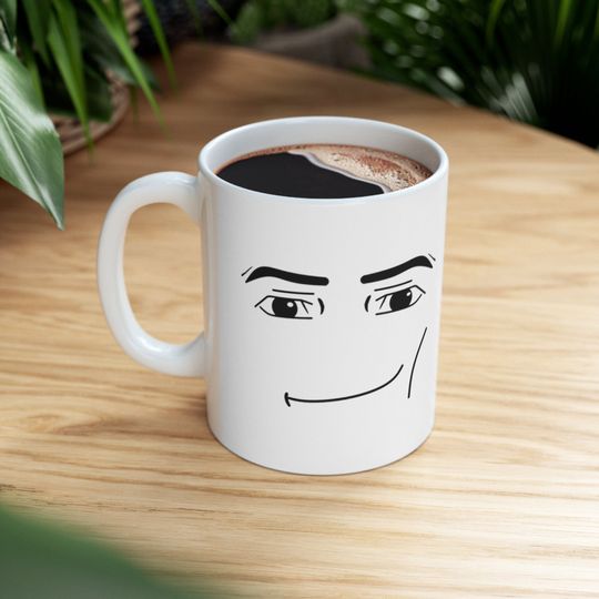 Roblox Man Face Mug 11oz 15 oz Ceramic Mug Gamer Roblox Face Mug Gamer Mug