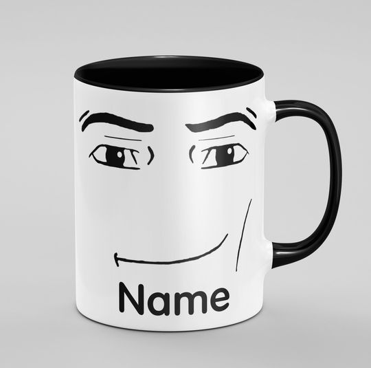Roblox Man Personalised Mug, Man Gamer Face Gift Idea, Cute Novelty Coffee Tea Cup