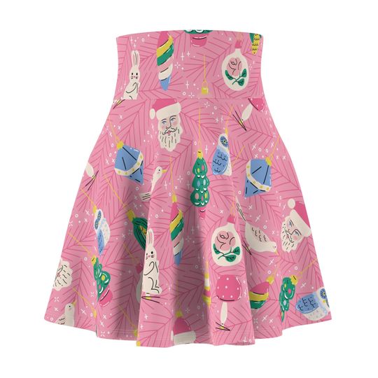 Women's Vintage 50s Christmas Ornaments Skater Skirt