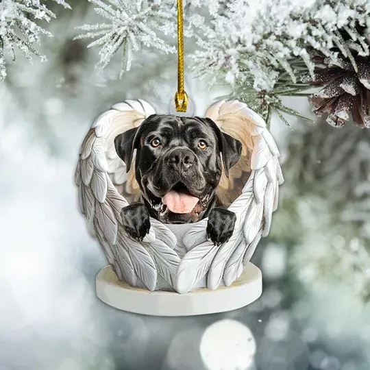 Cane Corso Dog Angel Wings Ornament, Cane Corso Dog Christmas Ornament, Cane Corso Dog Car Ornament, Dog Lovers Xmas Gift