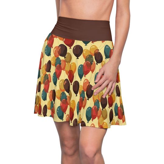Colorful Carl and Ellie's House Balloons Skater Skirt - Vibrant Women's Skirt