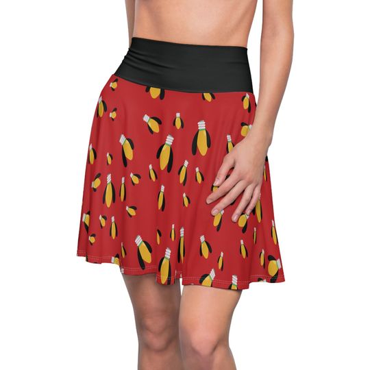Pluto Christmas Lights Skater Skirt, Festive Holiday Party Wear