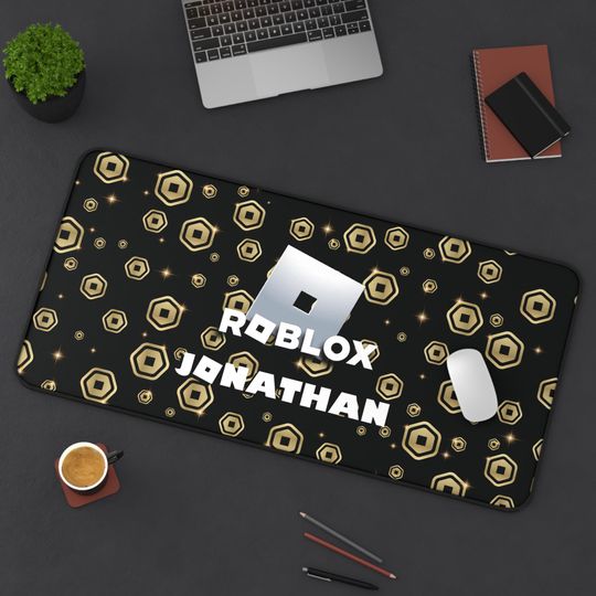 Personalized Roblox Mouse Pad - Galactic Robux Design with Name, Gaming Mat