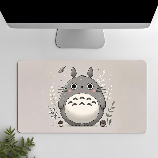 Cute Totoro Mouse Pad, Kawaii Anime Desk Mat, Studio Ghibli Office Decor