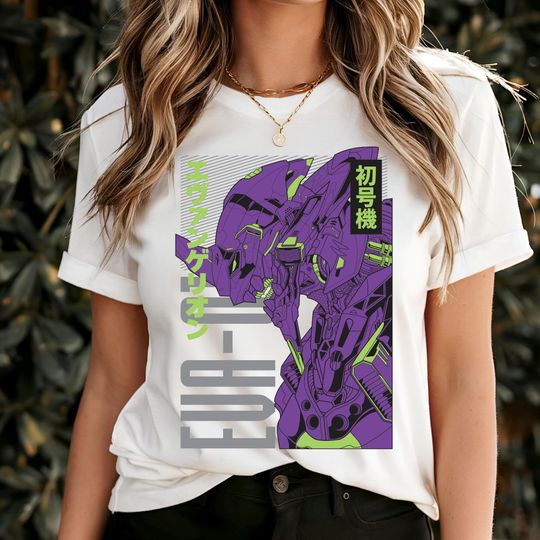 Evangelion Unit-01 Mecha Tee, Anime Shirt, Evangelion Retro Anime T-Shirt