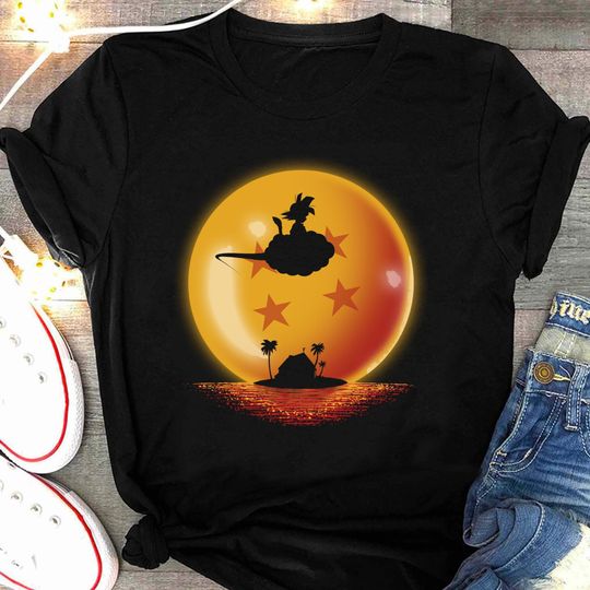 DBZ Anime Shirt, Son Goku Kame House Manga Shirt