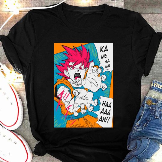 Kamehameha Goku Shirt, DBZ Manga Shirt, Super Saiyan Dragonball Gift