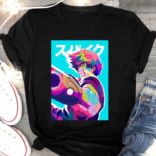 Cow Bebop Anime Shirt, Spike Spiegel Manga Shirt, Bounty Hunter Tee