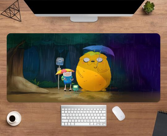 Adventure Time Desk Mat | Jake and Finn Mouse Pad | Large Desk Pad | TV Show Desk Decor