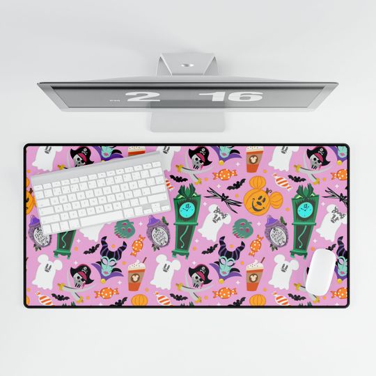 Spooky-Themed Mickey Pumpkin Desk Mat for Halloween, Fun Mouse Pad for Disney fans