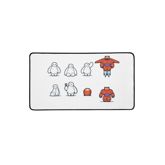 Cute Cartoon Big Hero 6 Baymax White Desk Mat