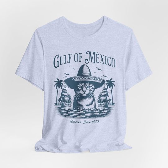 Gulf of Mexico Cat T‑Shirt – Retro Golfo de México Vacation