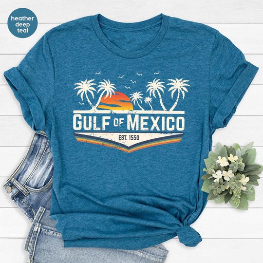 Gulf Of Mexico Shirt, Retro Sunset Gulf Of Mexico Shirt, Anti Gulf Of America Shirt