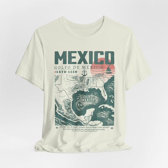Gulf of Mexico Shirt, Golfo de Mxico 1550 Retro Vintage Art T Shirt, Anti Trump Shirt