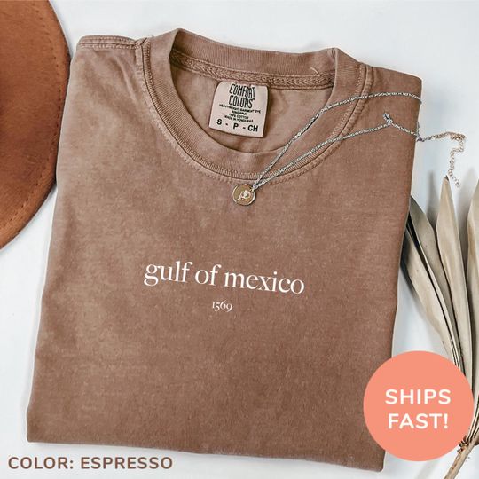 Comfort Colors Gulf of Mexico 1569 Shirt, Historical Gulf of Mexico Tshirt