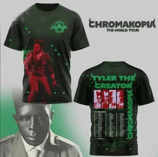 Tyler The Creator Chromakopia Tour 2025 3D Full Size T-Shirt Classic 3D T-shirt