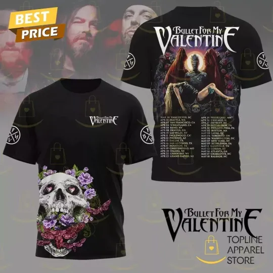 HOT! Bullet For My Valentine The Poisoned Ascendancy Tour 2025 Shirt 3D