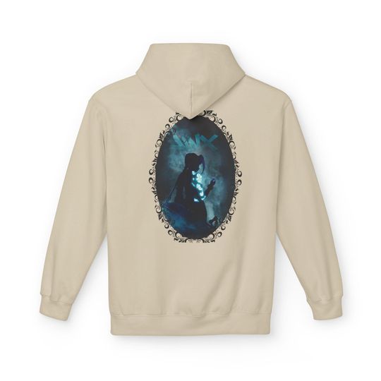 Arcane-Inspired Jinx Hoodie  Stylish Silhouette Design with Blue Neon Glow