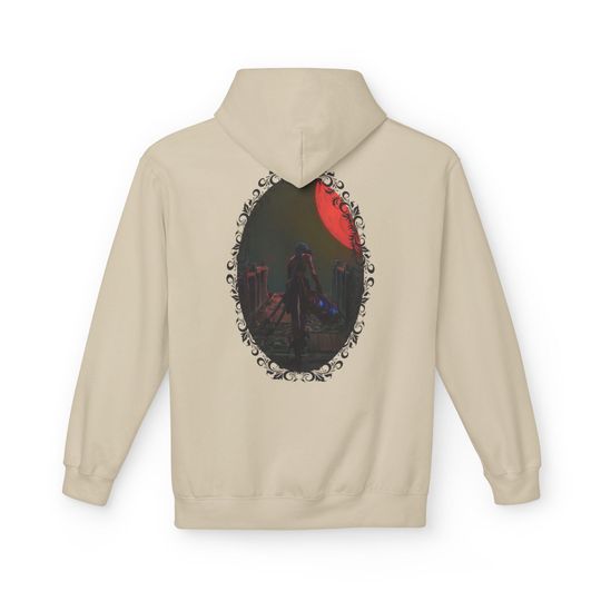 Arcane Jinx Inspired Hoodie - Red Moon Dark Fantasy Graphic Pullover