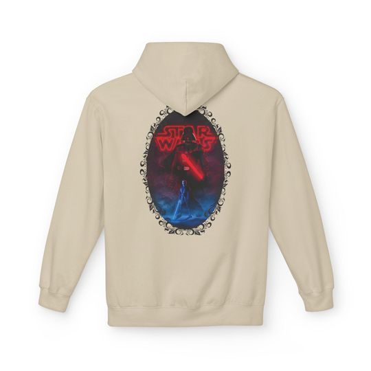 Star Wars Hoodie - Darth Vader vs Luke Skywalker Graphic Design - Unisex Beige Pullover