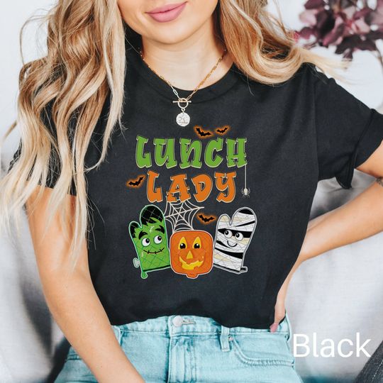 Halloween Lunch Lady T-Shirt, Spooky Cafeteria Worker Tee, School Staff T-Shirt, Cafeteria Crew Shirt