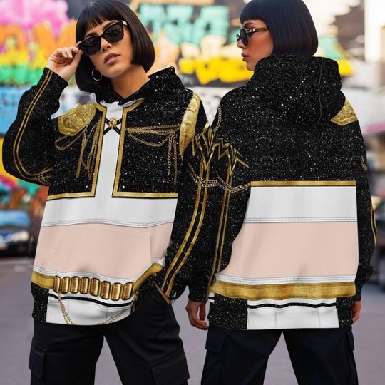 Zoey Kpop Demon Hunters Halloween Costume Hoodie, Zoey Outfit Cosplay Over Print Tee, Saja Girls Zoey Mira Rumi Halloween Cosplay Sweatshirt