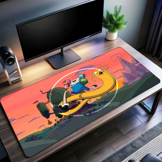 Adventure Time Desk Mat | Jake and Finn Mouse Pad | Personalized Desk Mat