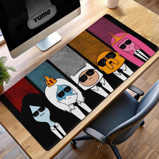 Adventure Time Gaming Mouse Pad, Finn and Jake Desk Mat, Cool Cartoon Pad