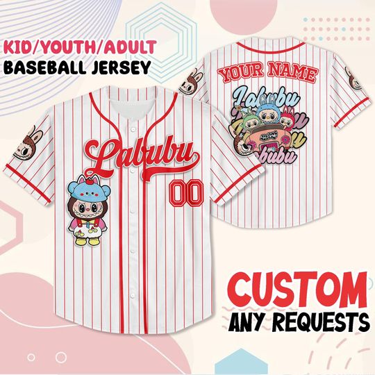 Personalized Labubu Baseball Jersey - Cute Anime Fan Gift